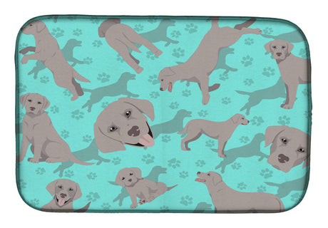Grey Labrador Retriever Dish Drying Mat