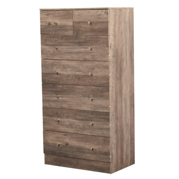 Grey linen particleboard with melamine veneer, 66*40*, 5+2 drawer cabinet, matte gold