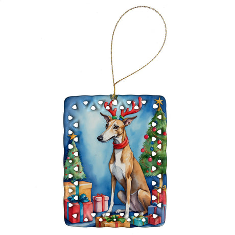 Greyhound Reindeer Christmas Keepsake Ornament