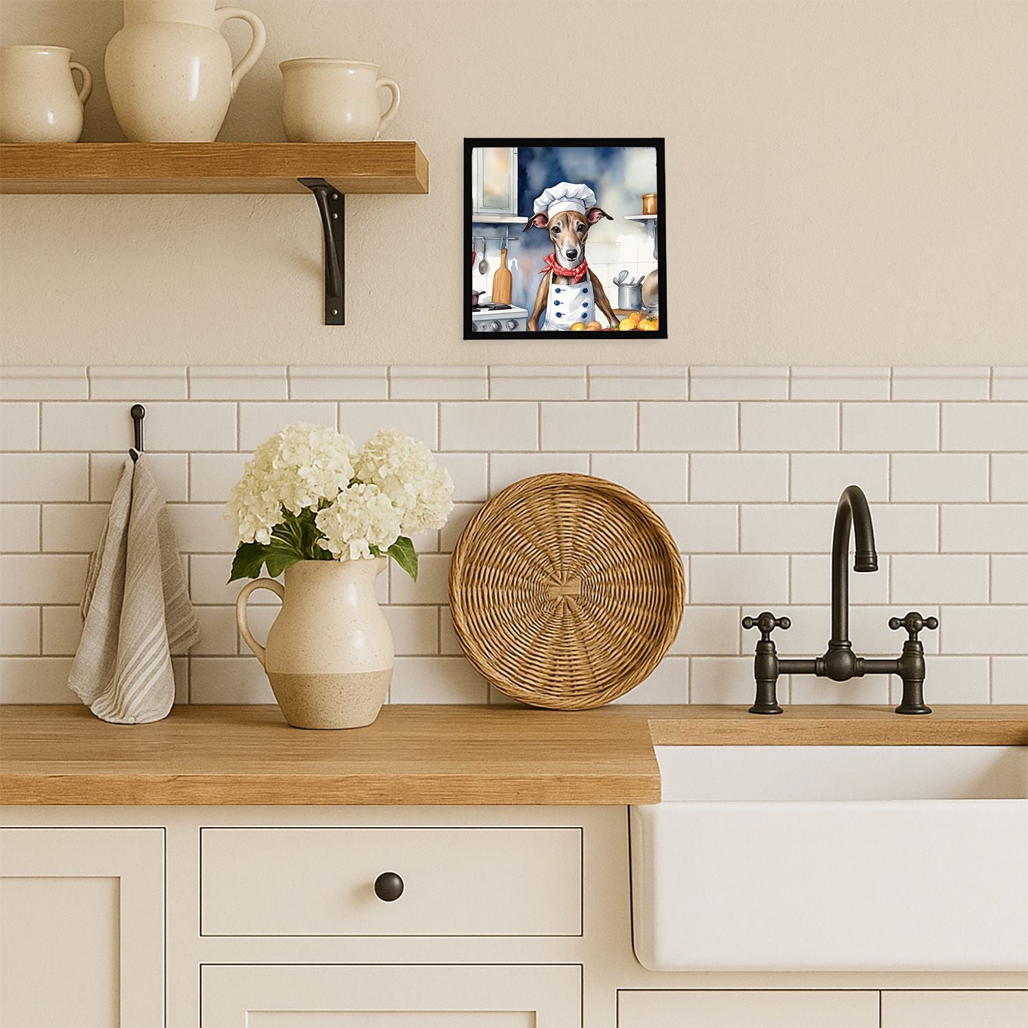Greyhound The Chef Framed Metal Print – Wall Art