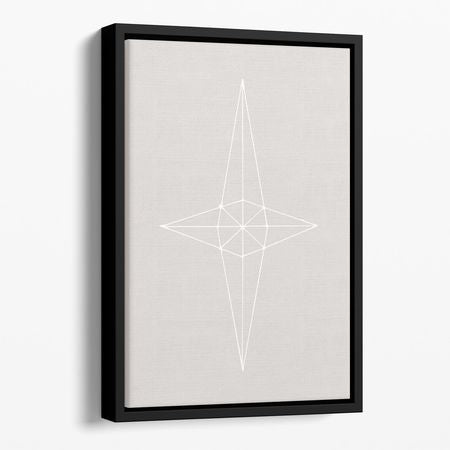 Grid Star Grey Floating Framed Wall Art