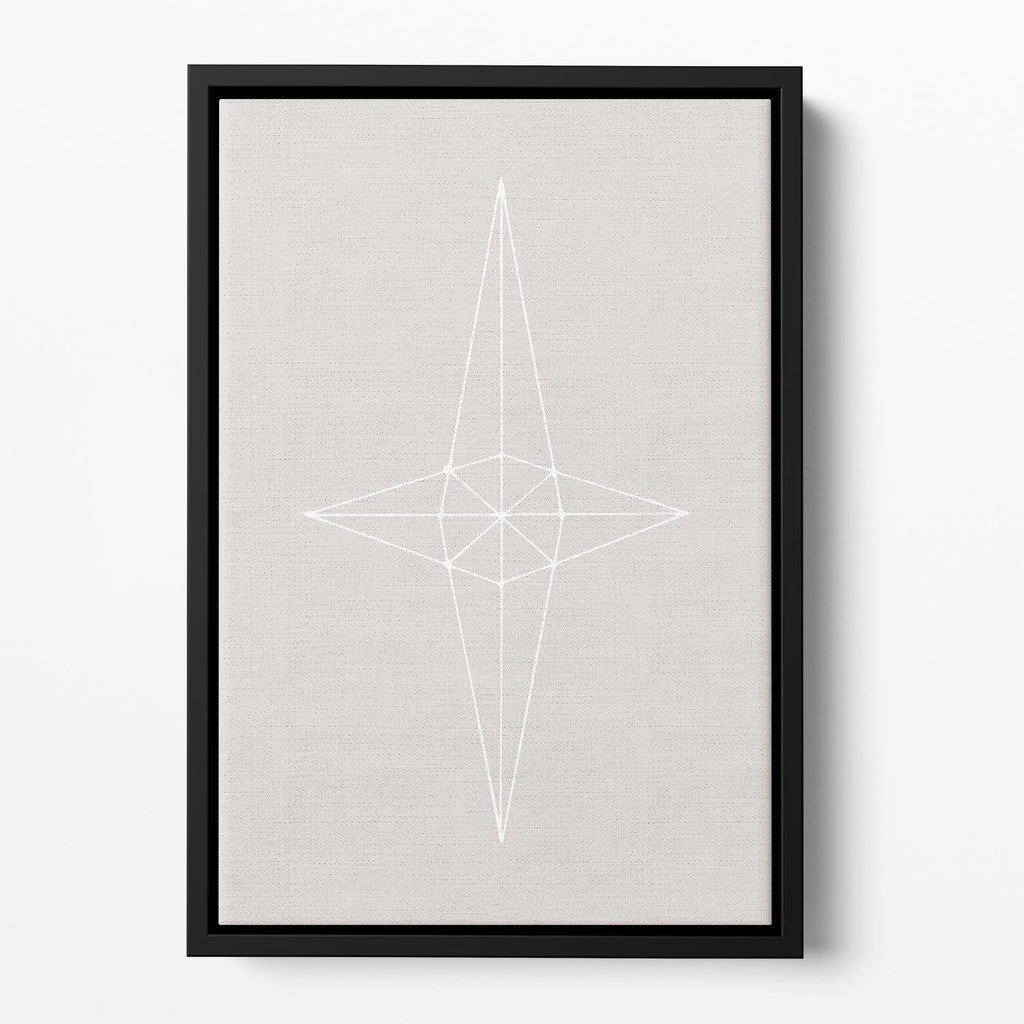 Grid Star Grey Floating Framed Wall Art