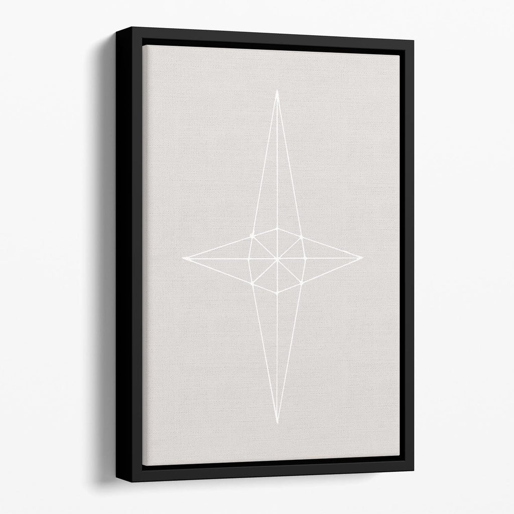 Grid Star Grey Floating Framed Wall Art