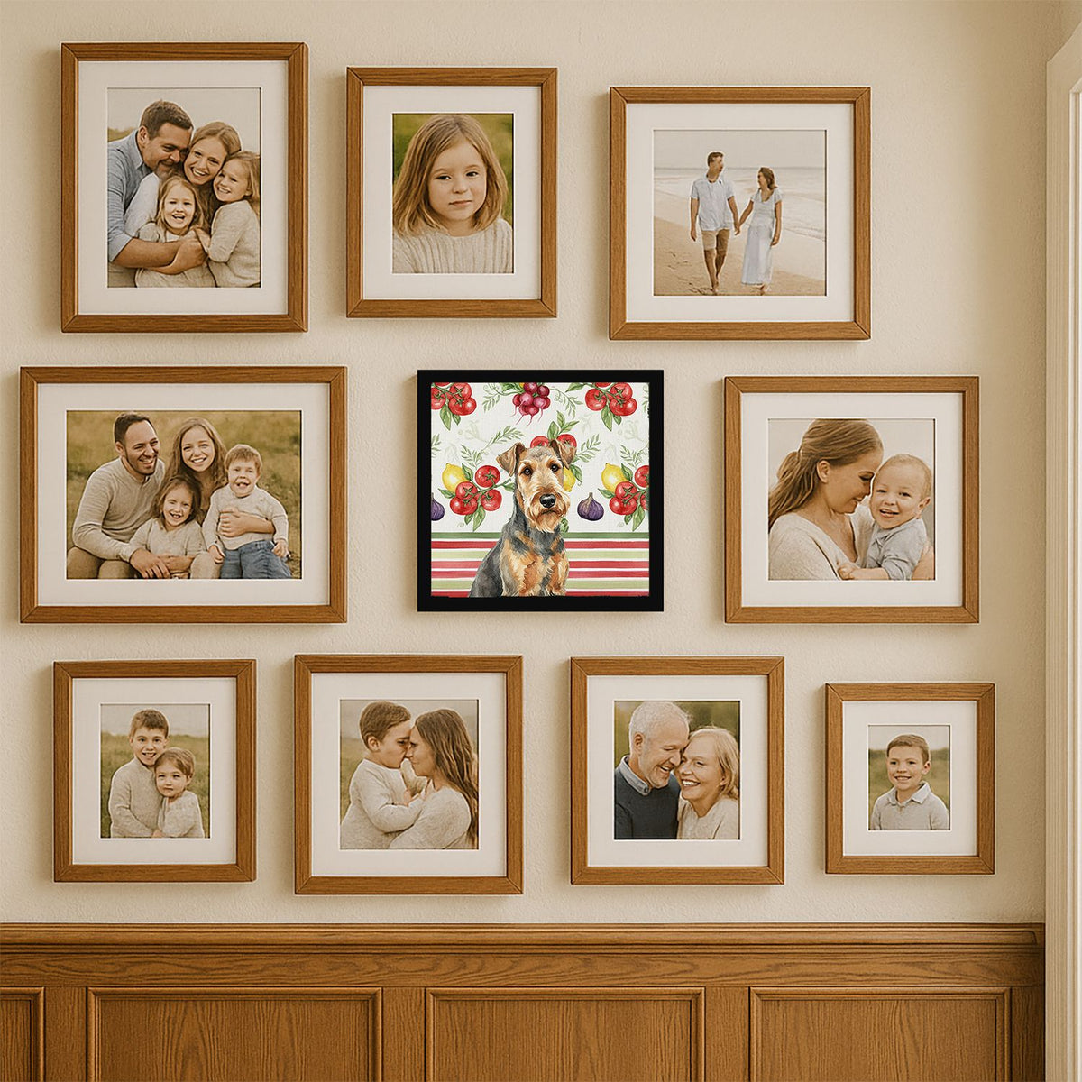 Airedale Terrier Vegetable Framed Wall Art