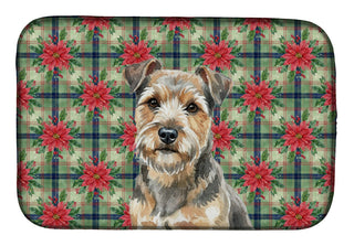 Christmas Poinsettias Dish Drying Mat – Absorbent, Non-Slip