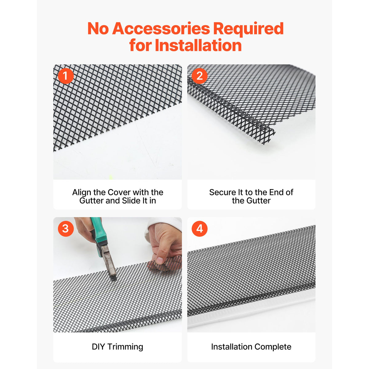 practical Gutter Guard for 6- Gutters - Powder-Coated Steel Mesh Leaf Screen