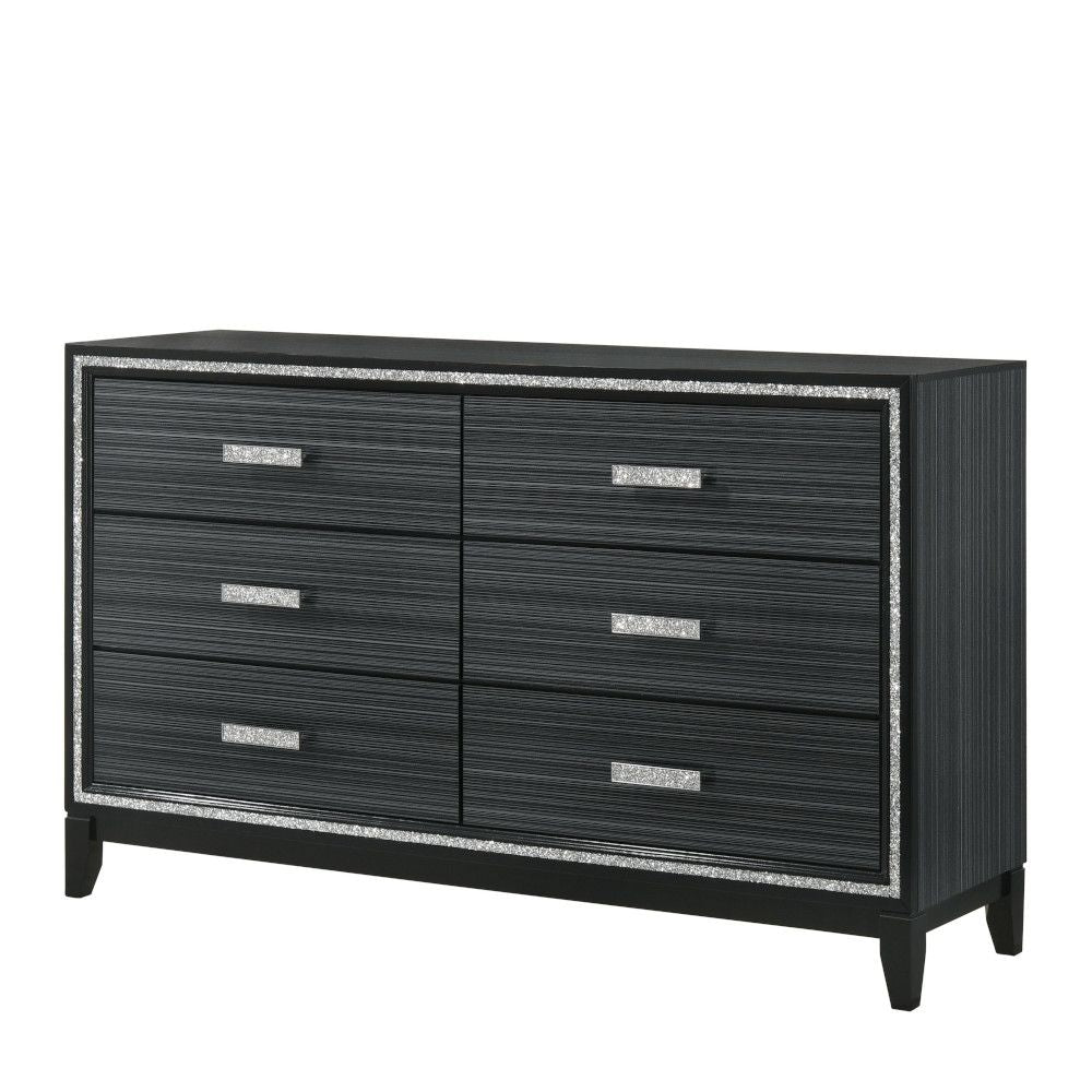 Haiden Weathered Black Six-Drawer Dresser