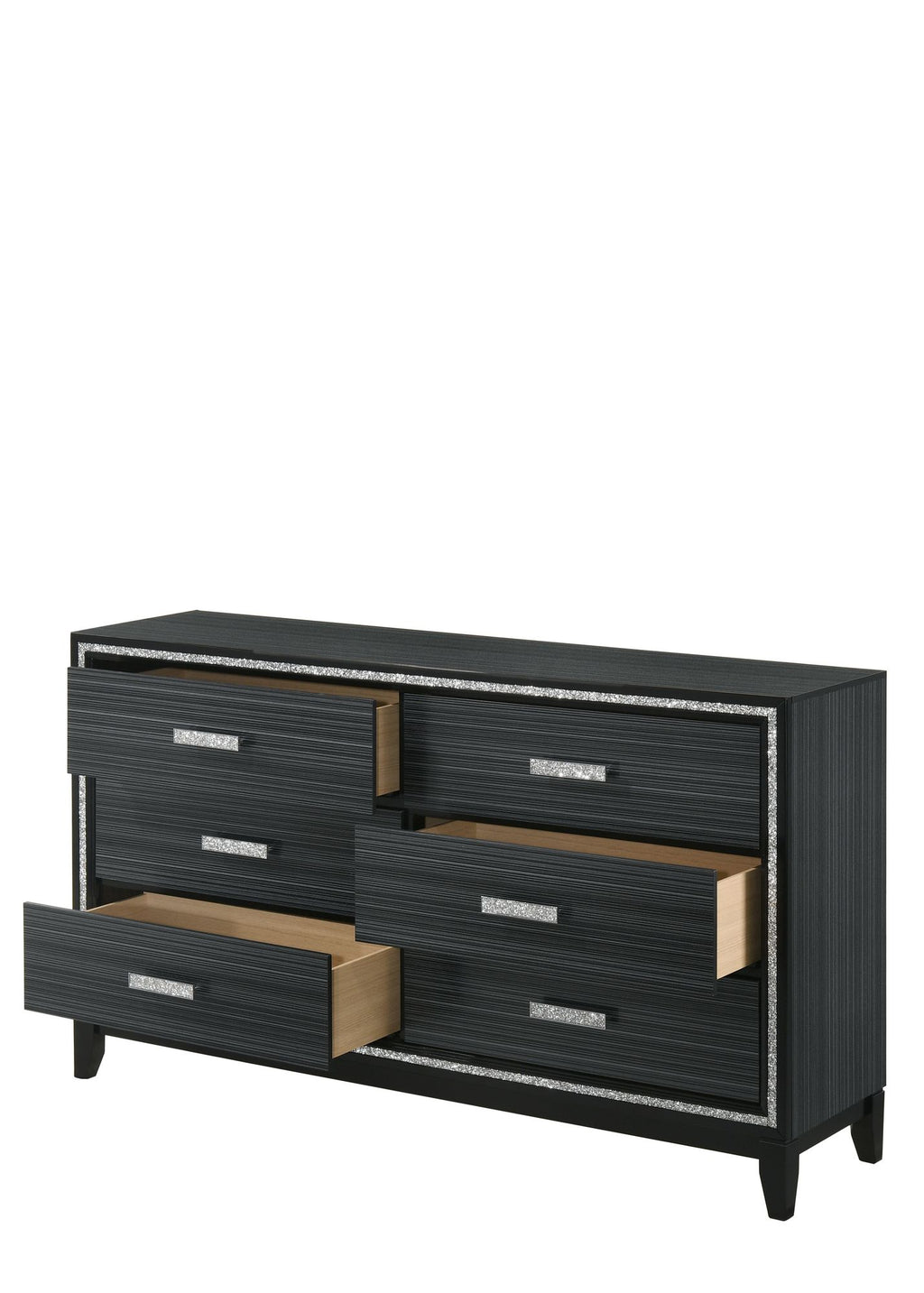 Haiden Weathered Black Six-Drawer Dresser