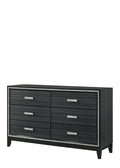 Haiden Weathered Black Six-Drawer Dresser