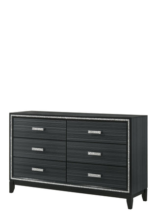 Haiden Weathered Black Six-Drawer Dresser