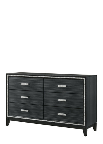 Haiden Weathered Black Six-Drawer Dresser