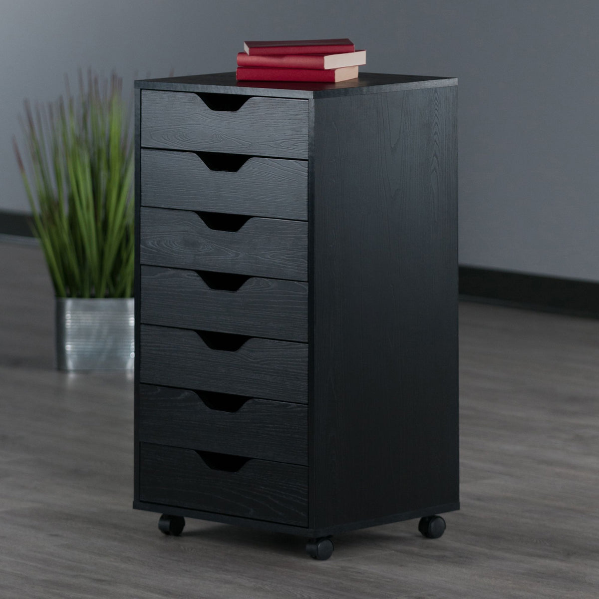 Halifax Cabinet for Closet / Office; 7 Drawers; Black