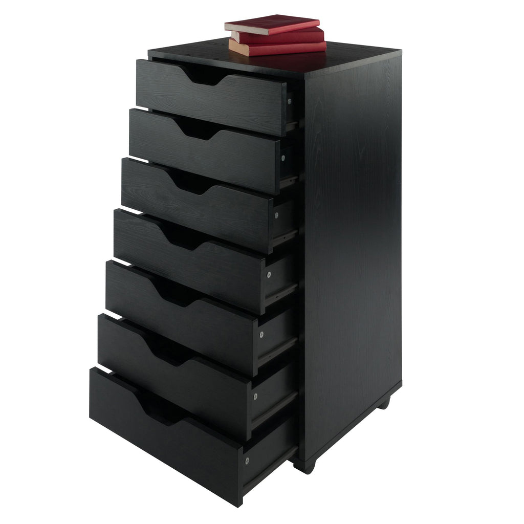 Halifax Cabinet for Closet / Office; 7 Drawers; Black