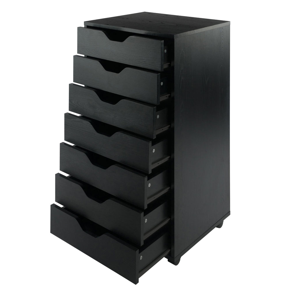 Halifax Cabinet for Closet / Office; 7 Drawers; Black