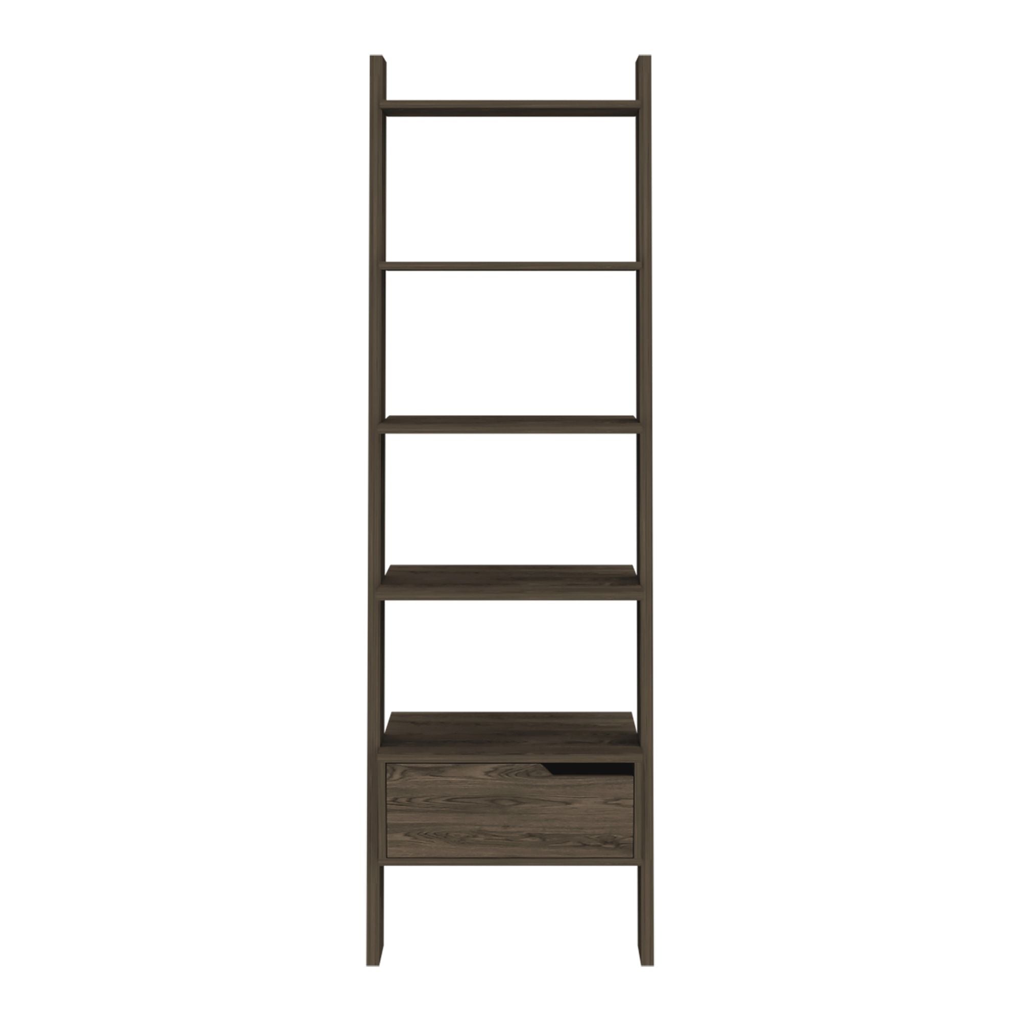 Hamburg Ladder Bookcase: Five Open Shelves & Handy Drawer