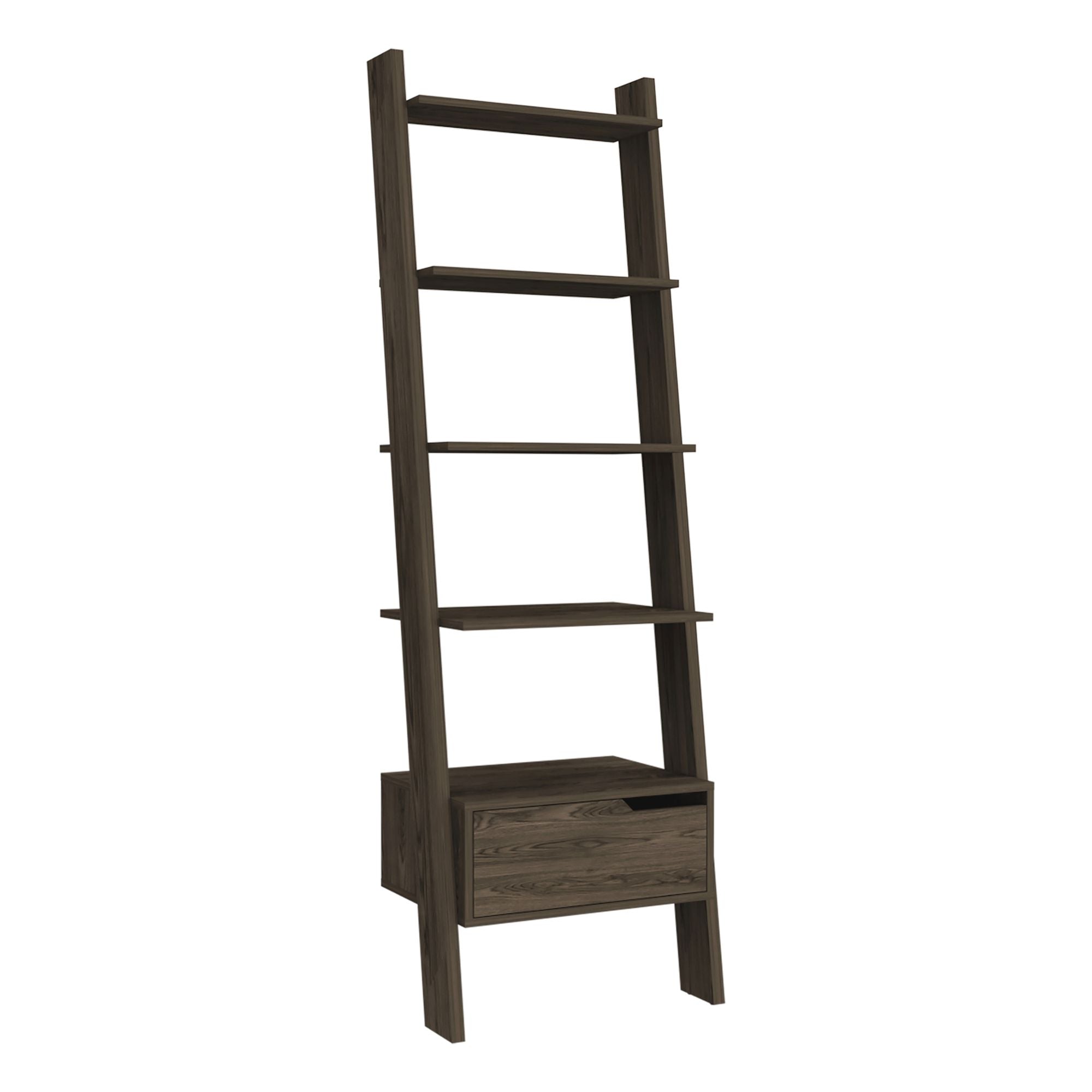 Hamburg Ladder Bookcase: Five Open Shelves & Handy Drawer