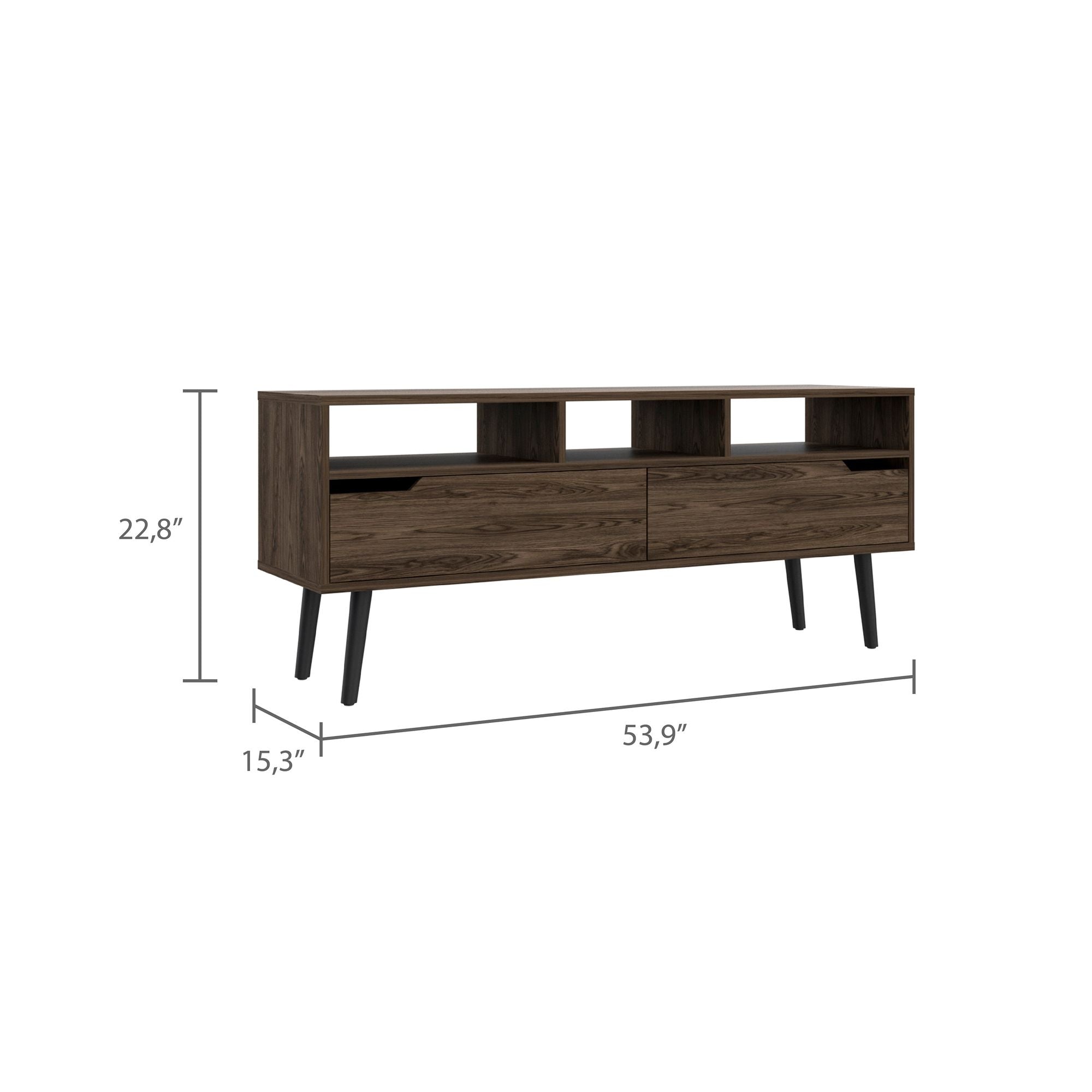 Hamburg TV Stand with Three Open Shelves and Superior Top