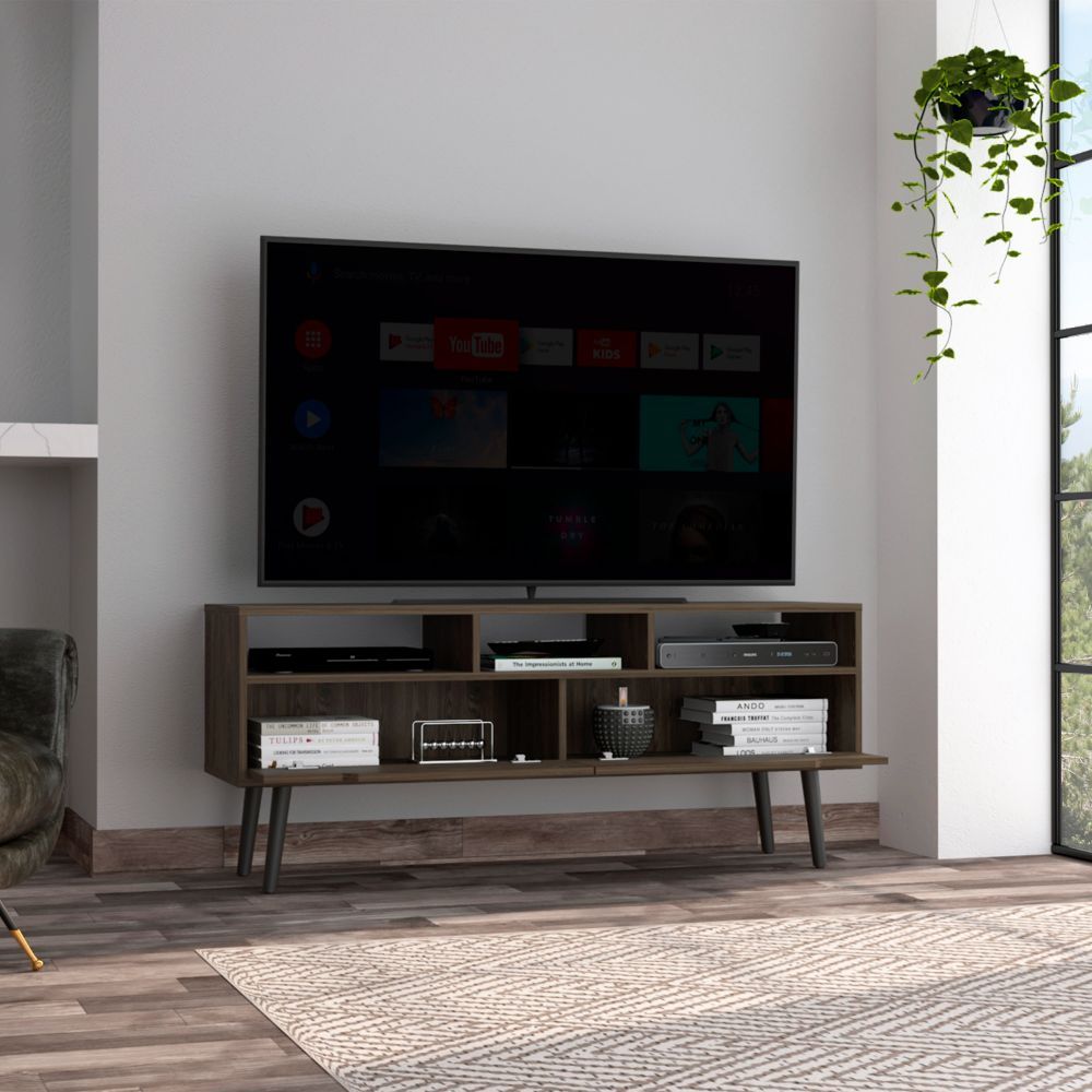 Hamburg TV Stand with Three Open Shelves and Superior Top