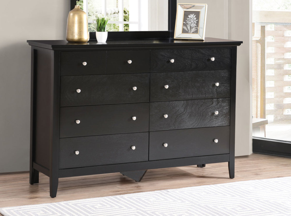 Hammond Black Dresser with Nickel-Tone Hardware
