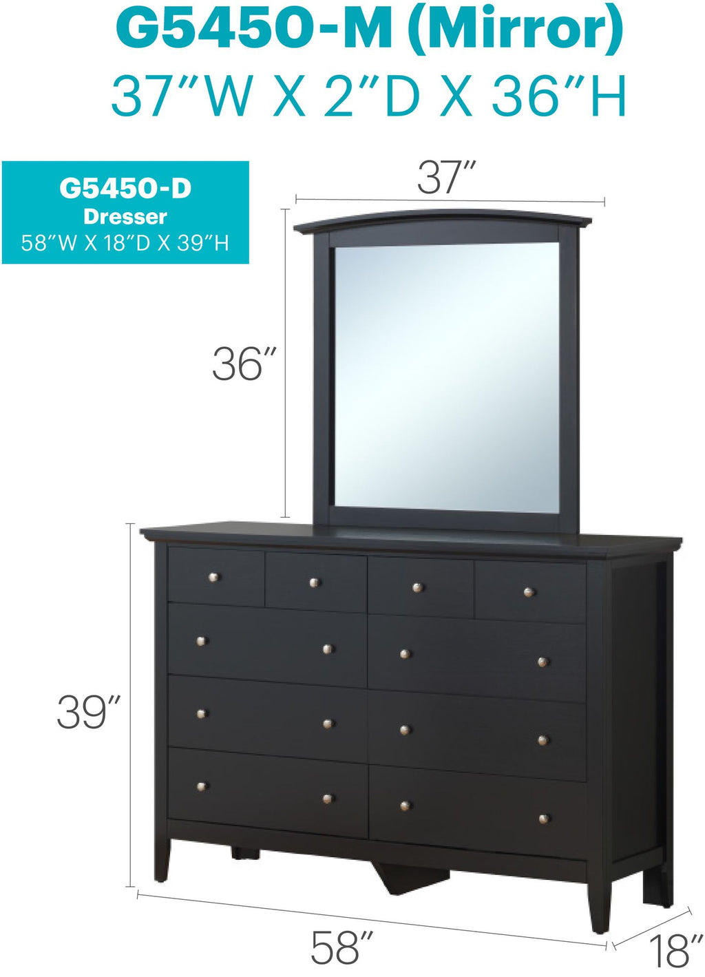 Hammond Black Bedroom Dresser