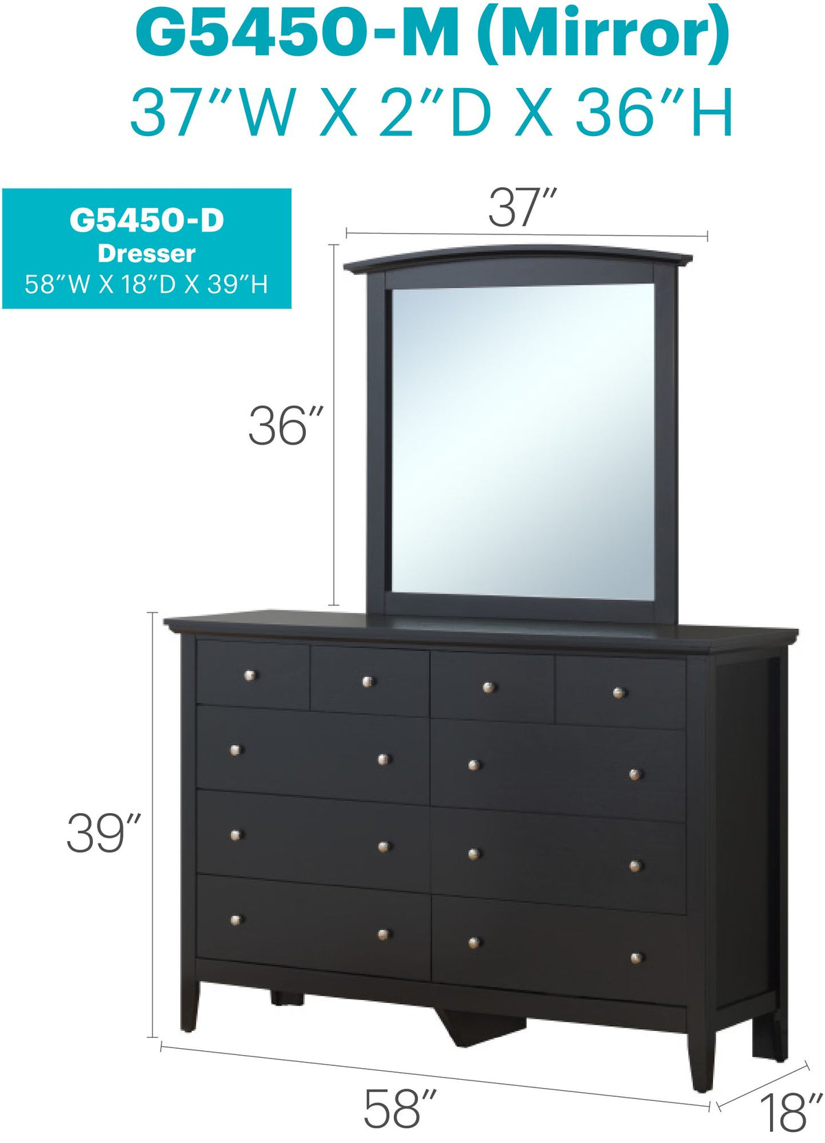 Hammond Black Bedroom Dresser