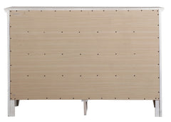 White Dresser with Dovetail Drawers and Nickel Hardware – Contemporary Design