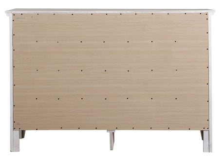 White Dresser with Dovetail Drawers and Nickel Hardware – Contemporary Design