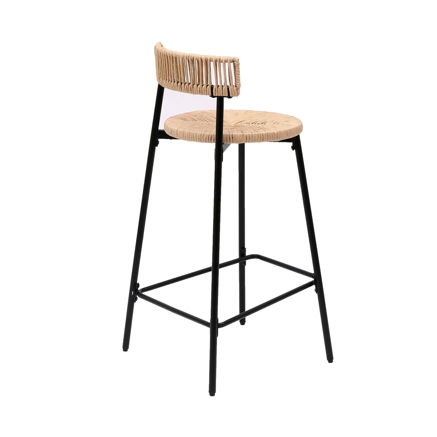 Hand-Woven Bar Stools for Relaxed Counter Seating