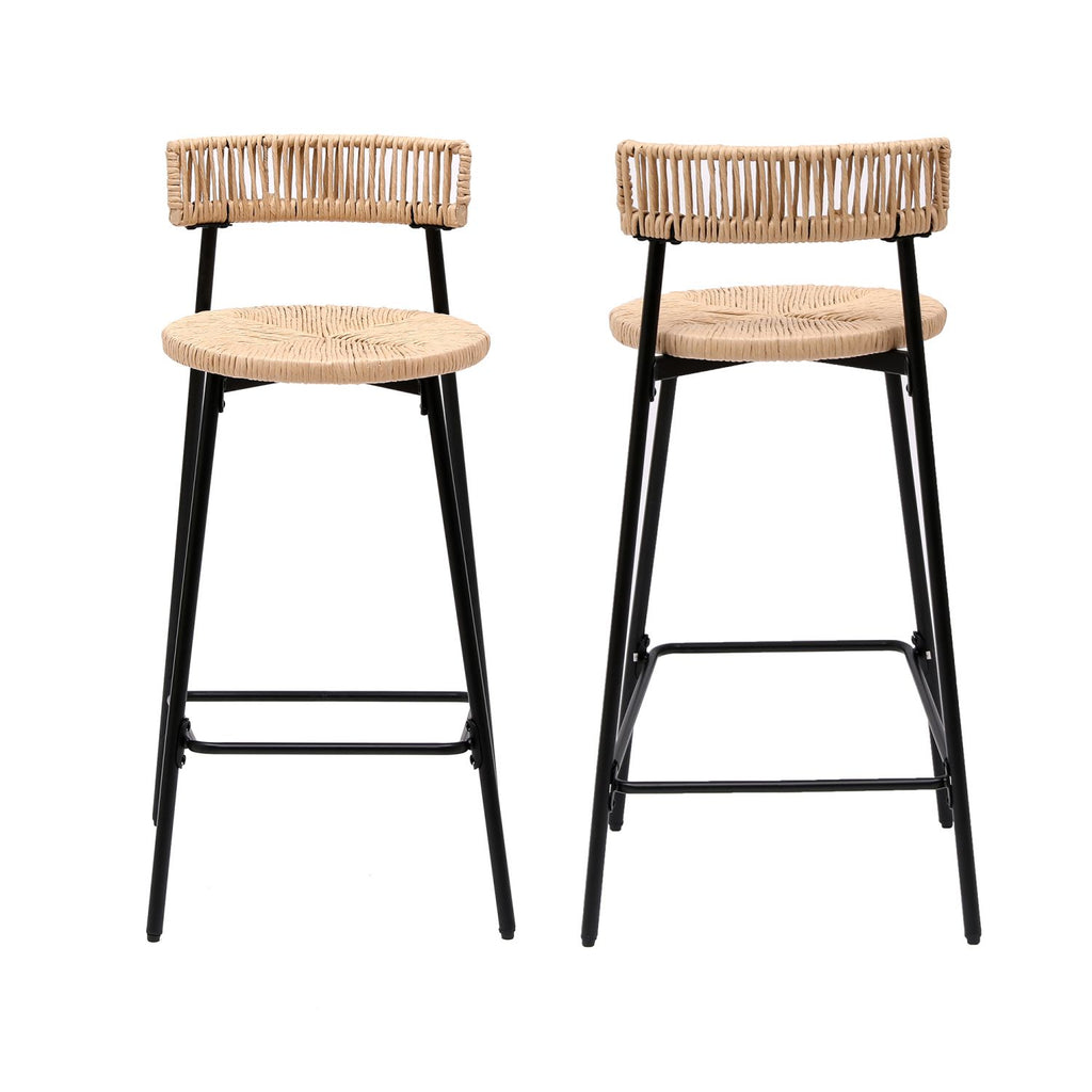 Hand-Woven Bar Stools for Relaxed Counter Seating
