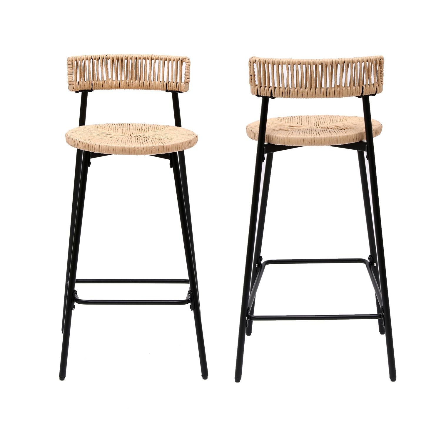 Hand-Woven Bar Stools for Relaxed Counter Seating
