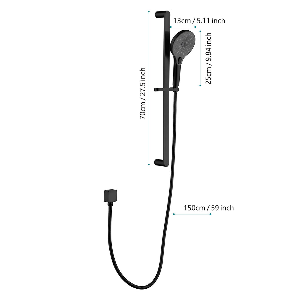 Adjustable Handheld Shower with Slide Bar and Hose
