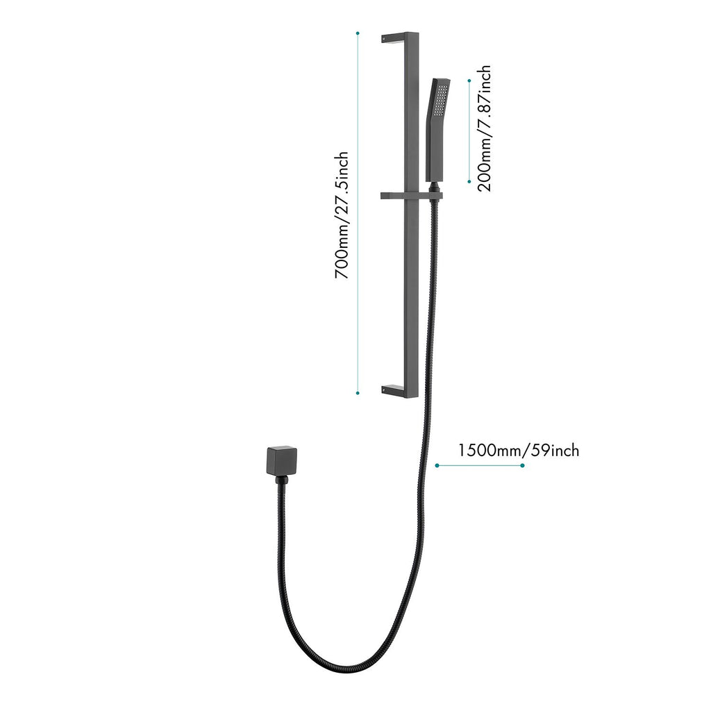 Handheld Shower with 28- Slide Bar and 59- Hose