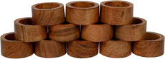 Handmade Acacia Wood Napkin Ring Set of 12 for Dining & Home Decor