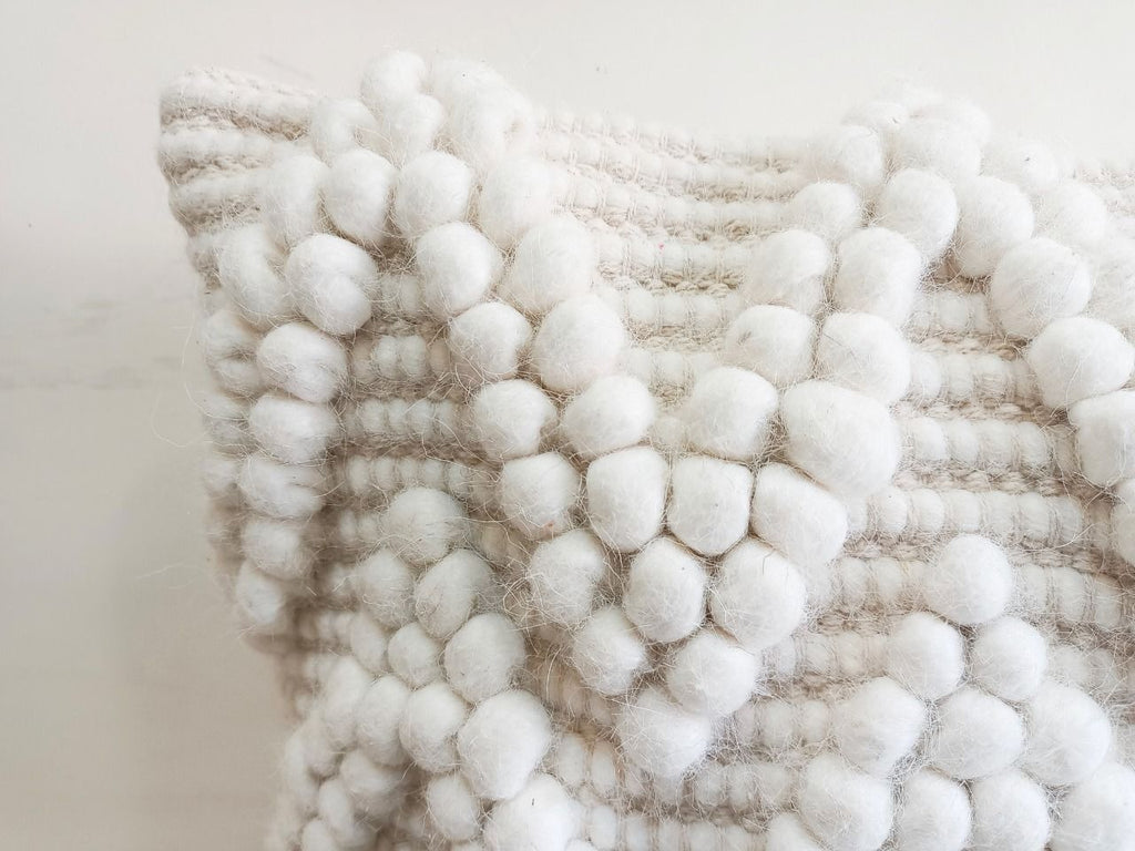 Handwoven Boho Pillow Cover with Zig-Zag Pattern