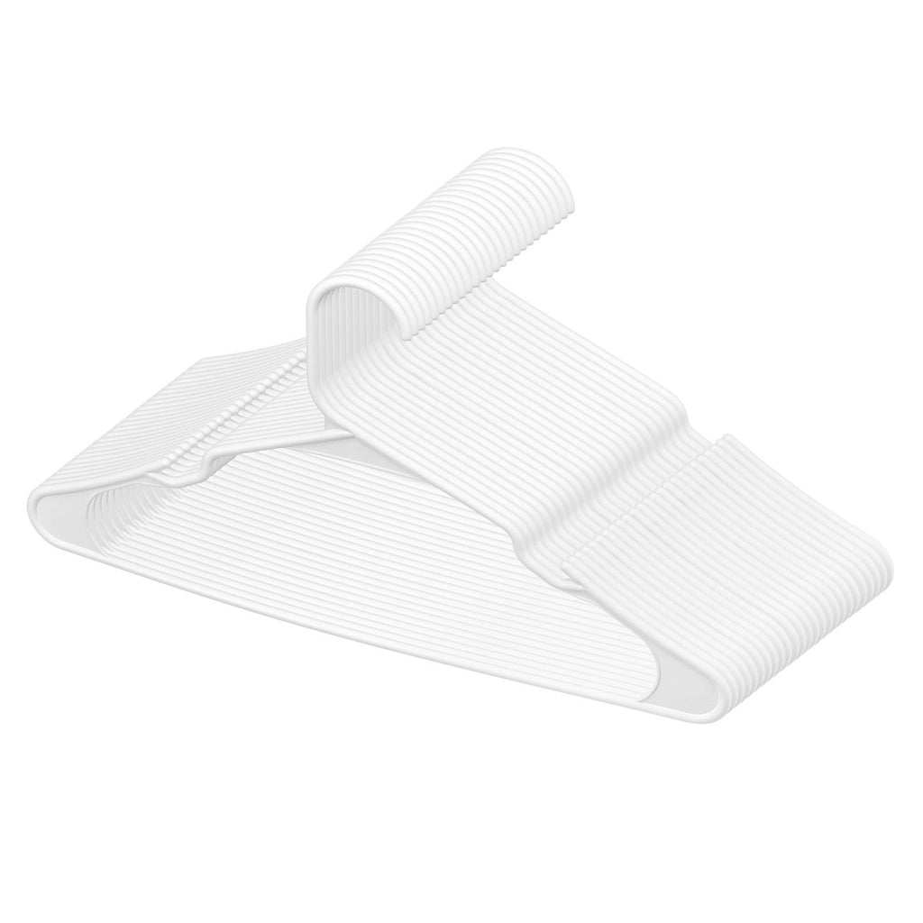 Ultra-Thin 50-Pack Plastic Hangers with Non-Slip Grooves and Triangle Support