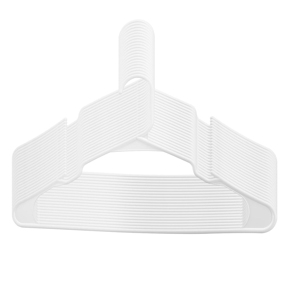 Ultra-Thin 50-Pack Plastic Hangers with Non-Slip Grooves and Triangle Support