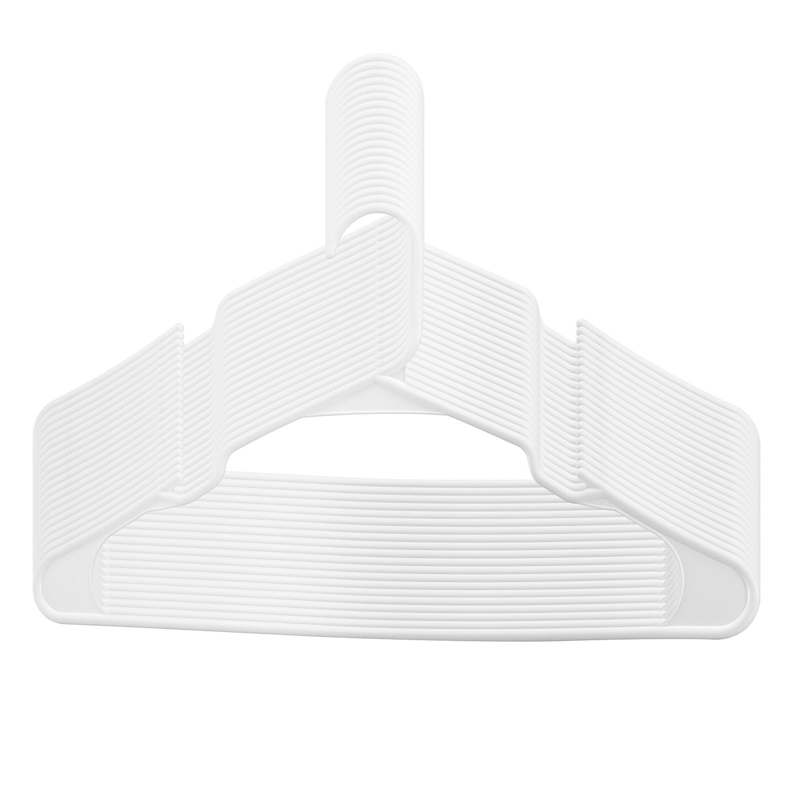 Ultra-Thin 50-Pack Plastic Hangers with Non-Slip Grooves and Triangle Support
