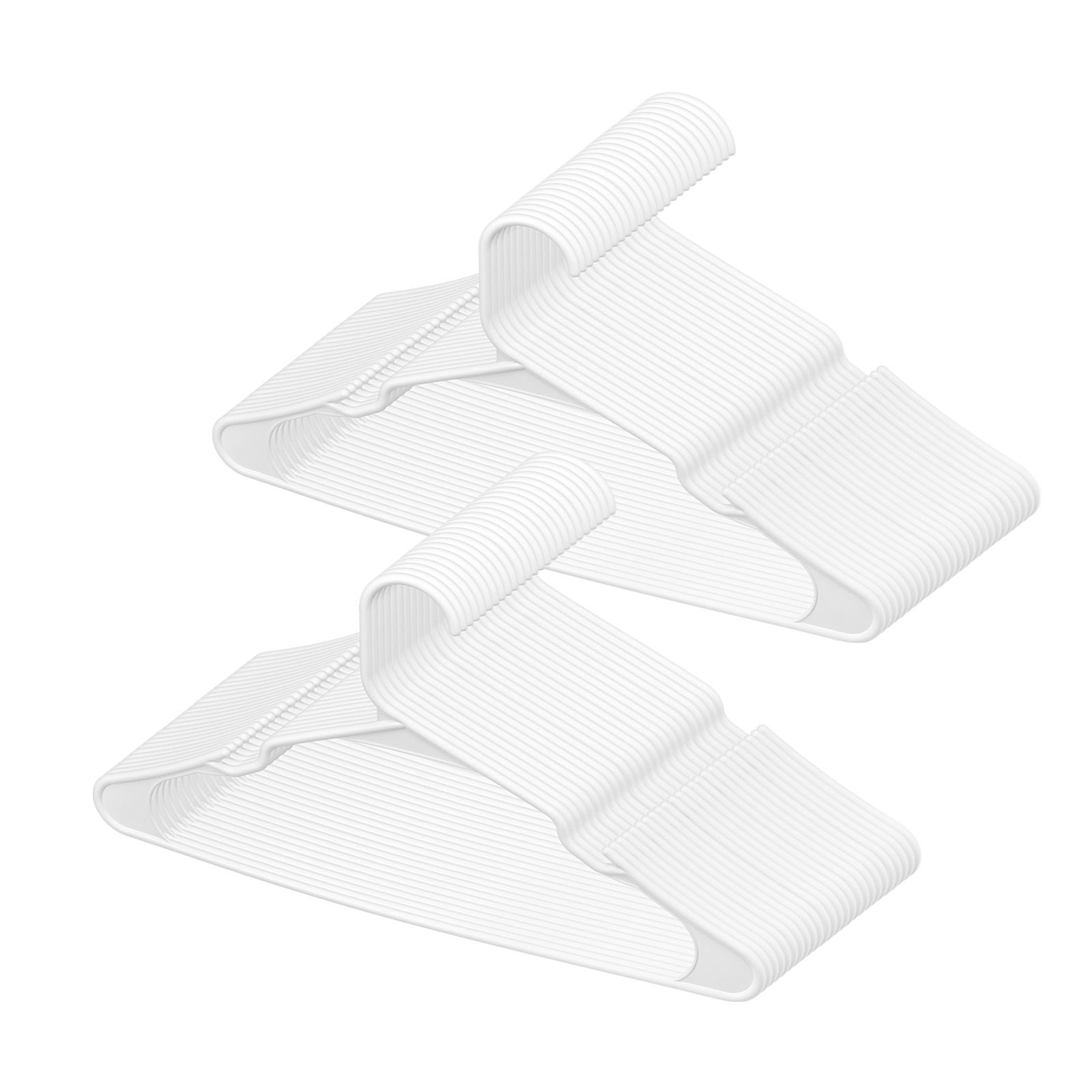 Ultra-Thin 50-Pack Plastic Hangers with Non-Slip Grooves and Triangle Support