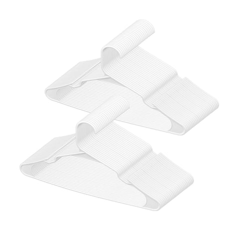 Ultra-Thin 50-Pack Plastic Hangers with Non-Slip Grooves and Triangle Support