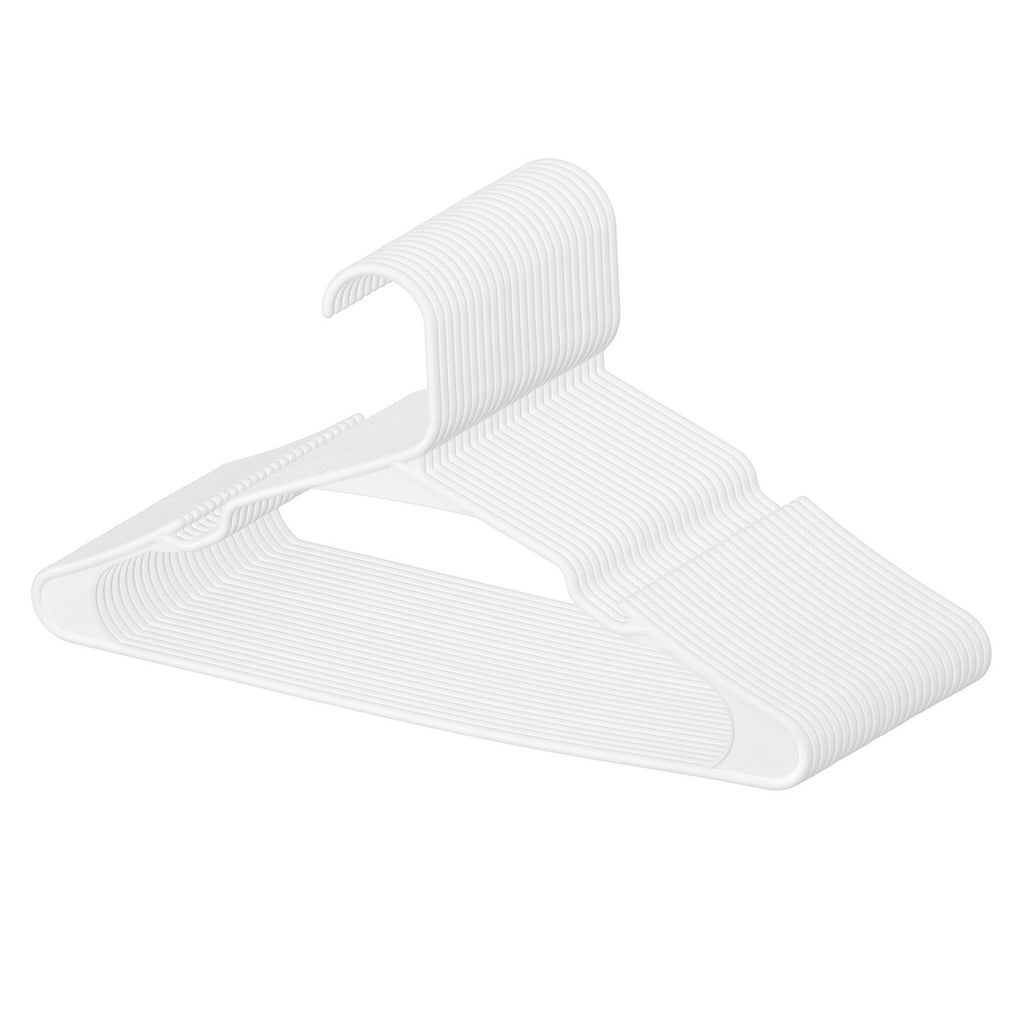 Ultra-Thin 50-Pack Plastic Hangers with Non-Slip Grooves and Triangle Support