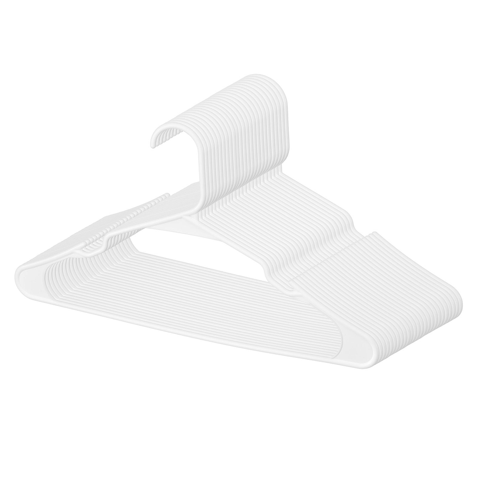 Ultra-Thin 50-Pack Plastic Hangers with Non-Slip Grooves and Triangle Support