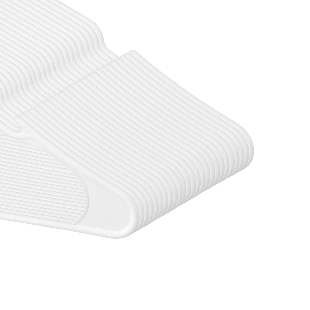 Ultra-Thin 50-Pack Plastic Hangers with Non-Slip Grooves and Triangle Support