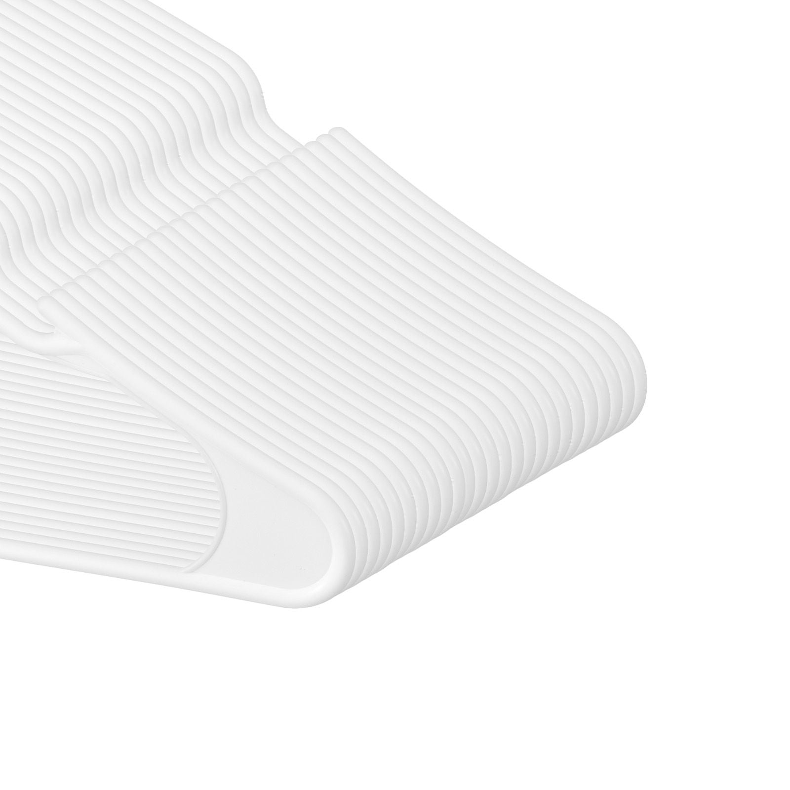 Ultra-Thin 50-Pack Plastic Hangers with Non-Slip Grooves and Triangle Support