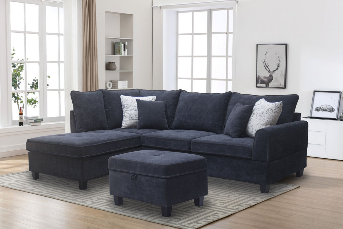 Harmony Sectional with Left-Facing Chaise and Storage Ottoman