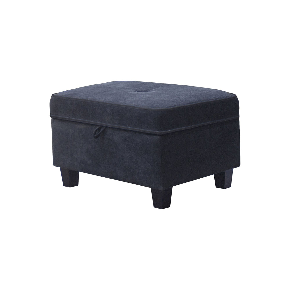 Harmony Black Sectional with Left-Facing Chaise and Storage Ottoman