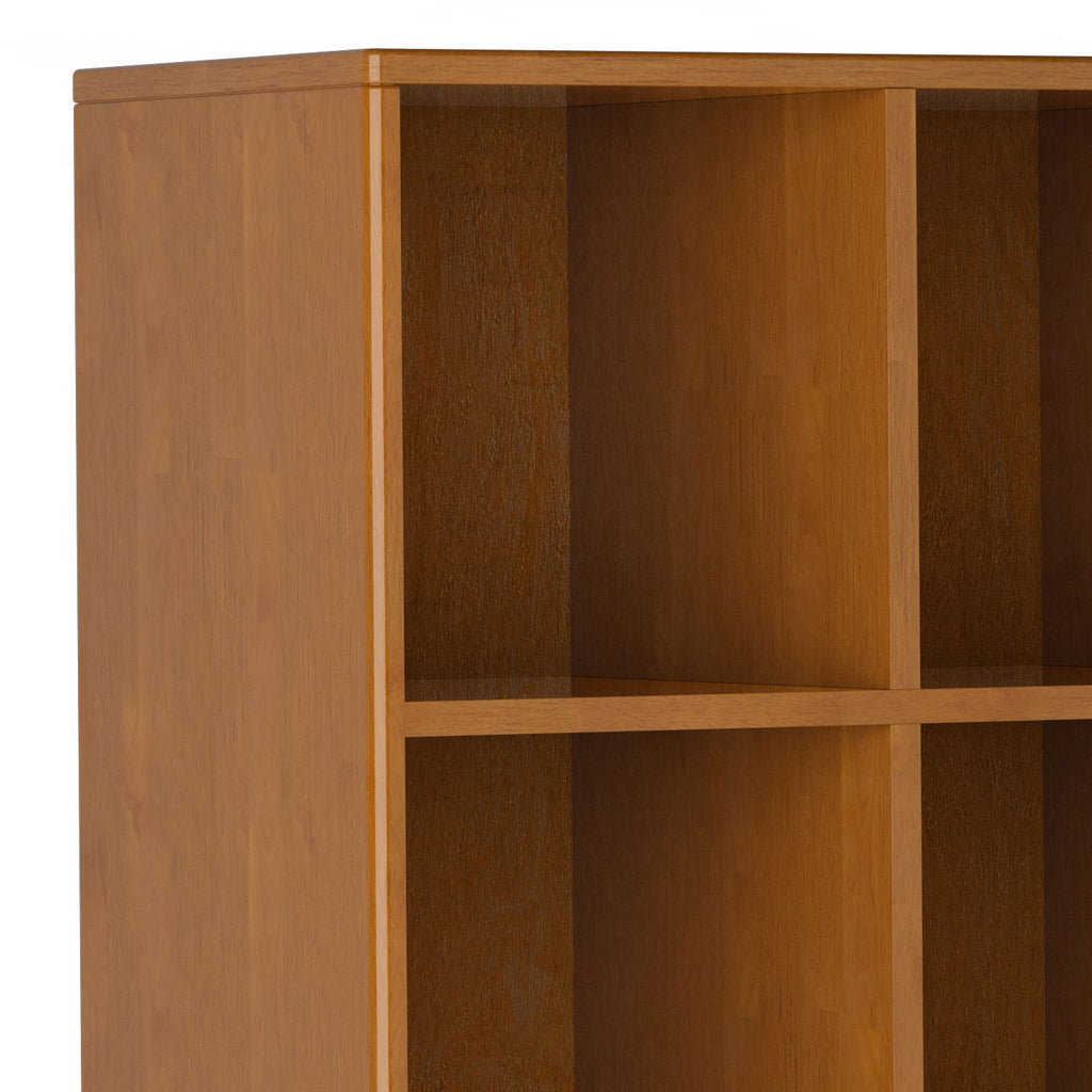 Teak Brown Solid Wood Cube Storage Unit with Drawers - 9 Open Compartments