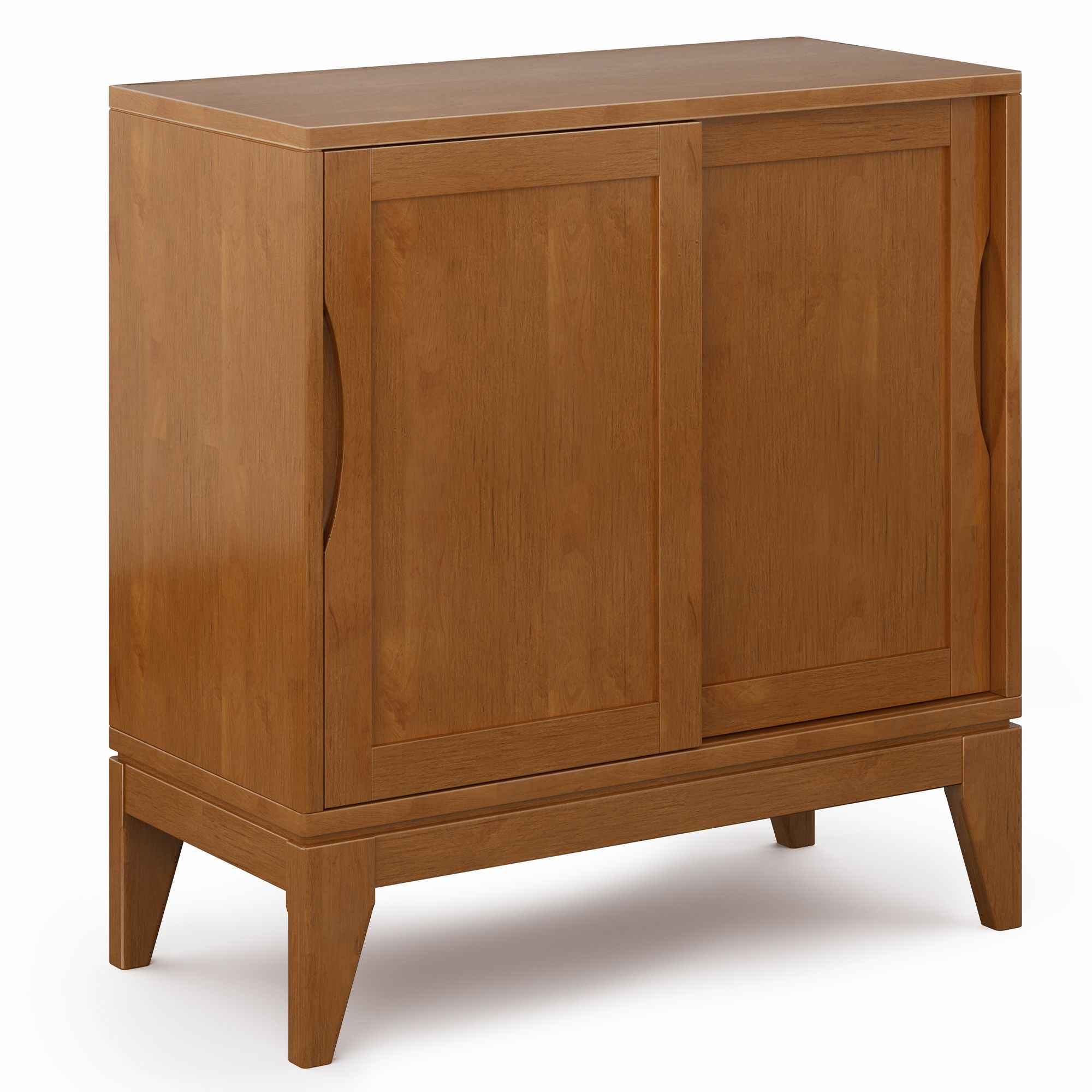 Mid-Century Low Storage Cabinet with Sliding Doors