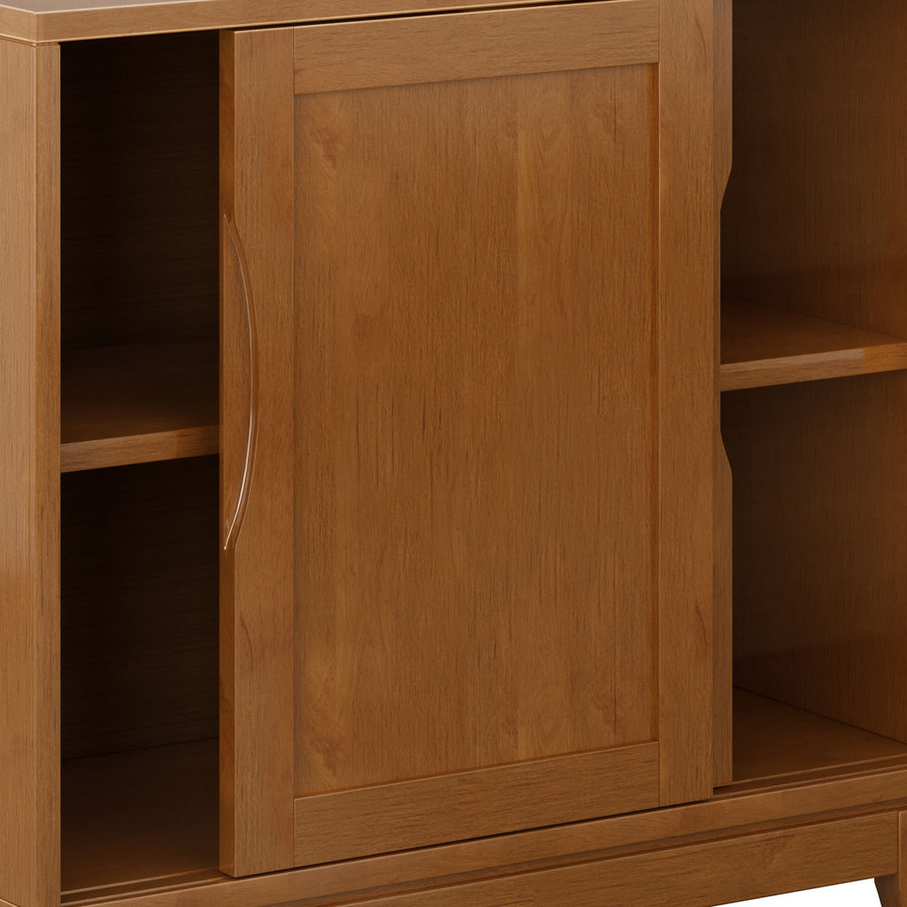 Mid-Century Low Storage Cabinet with Sliding Doors