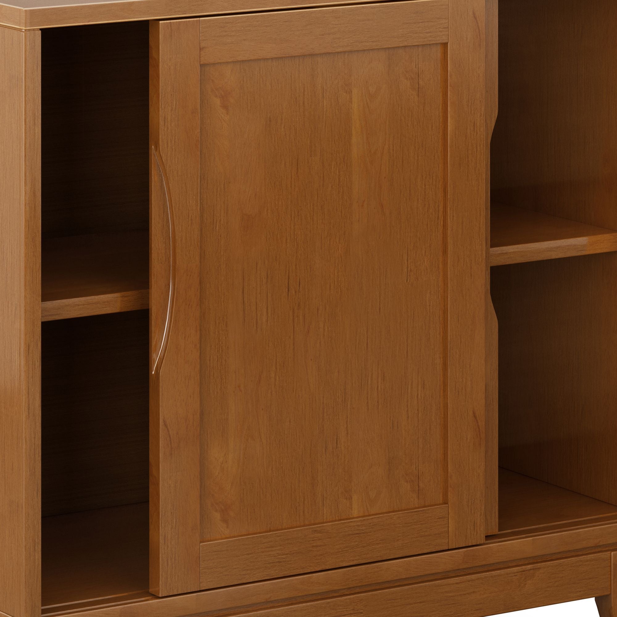 Mid-Century Low Storage Cabinet with Sliding Doors