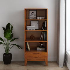 Harper Bookcase with Storage – Solid Wood, Adjustable Shelves